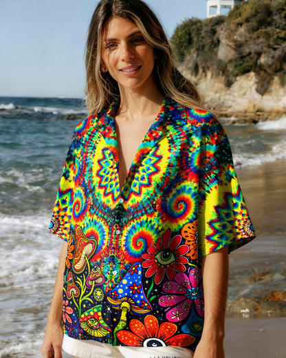 TRIPPY MUSHROOM HAWAIIAN SHIRT  - TLNT0204263