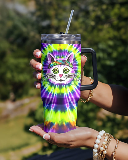 PURPLE GREEN SWIRL CAT TUMBLER - YHHG2101263