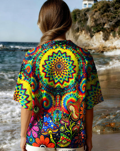 TRIPPY MUSHROOM HAWAIIAN SHIRT  - TLNT0204263