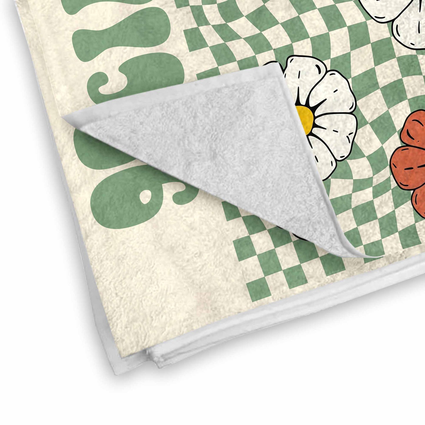 Personalized Groovy Beach Towel Custom Name Floral Gift Beach Towels GradoCreations