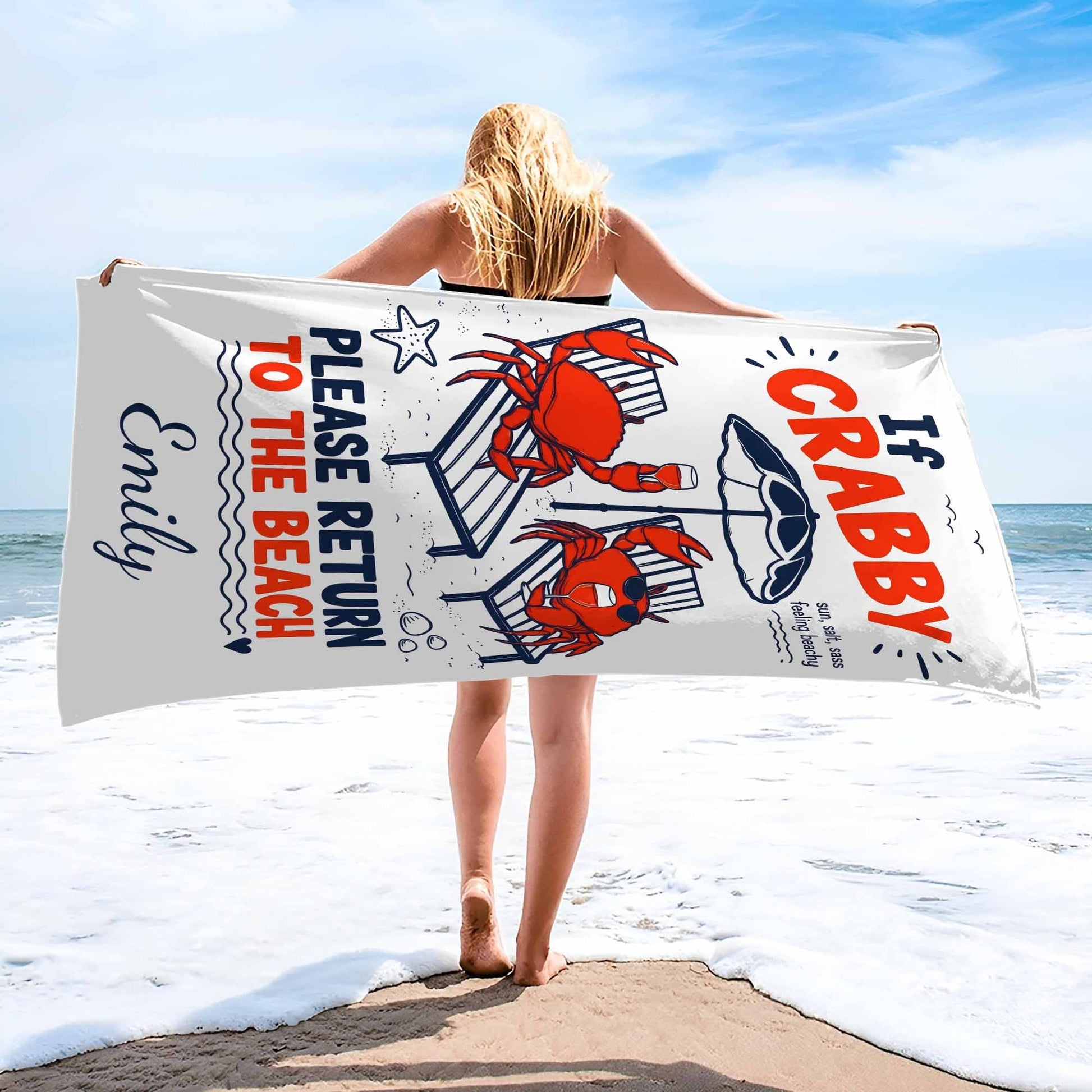 Personalized Microfiber Beach Towel Custom Name Gift for Women Beach Towels GradoCreations
