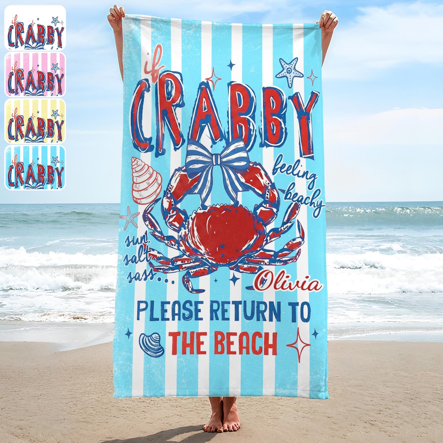 Personalized Microfiber Beach Towel Custom Name Gift for Her Beach Towels GradoCreations
