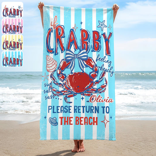 Personalized Microfiber Beach Towel Custom Name Gift for Her Beach Towels GradoCreations
