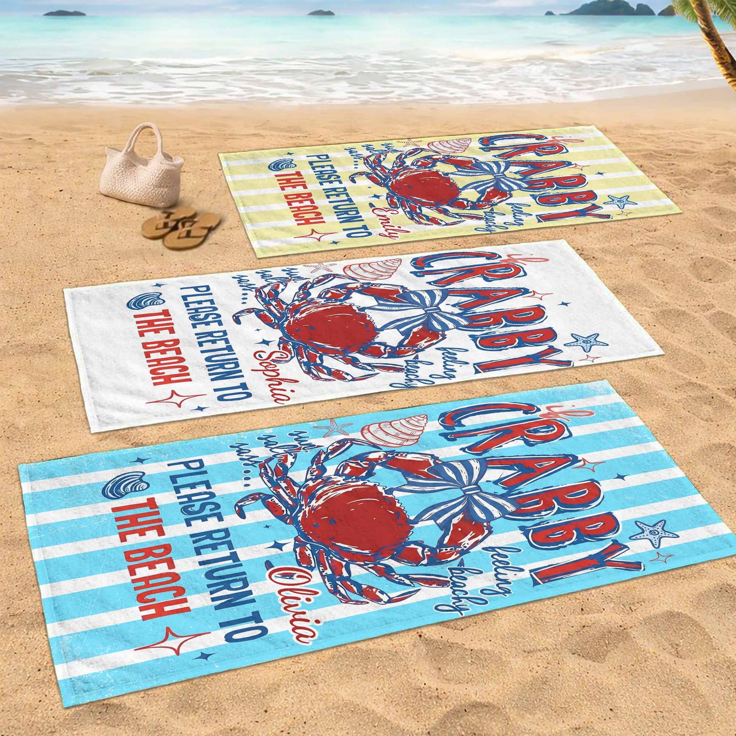 Personalized Microfiber Beach Towel Custom Name Gift for Her Beach Towels GradoCreations