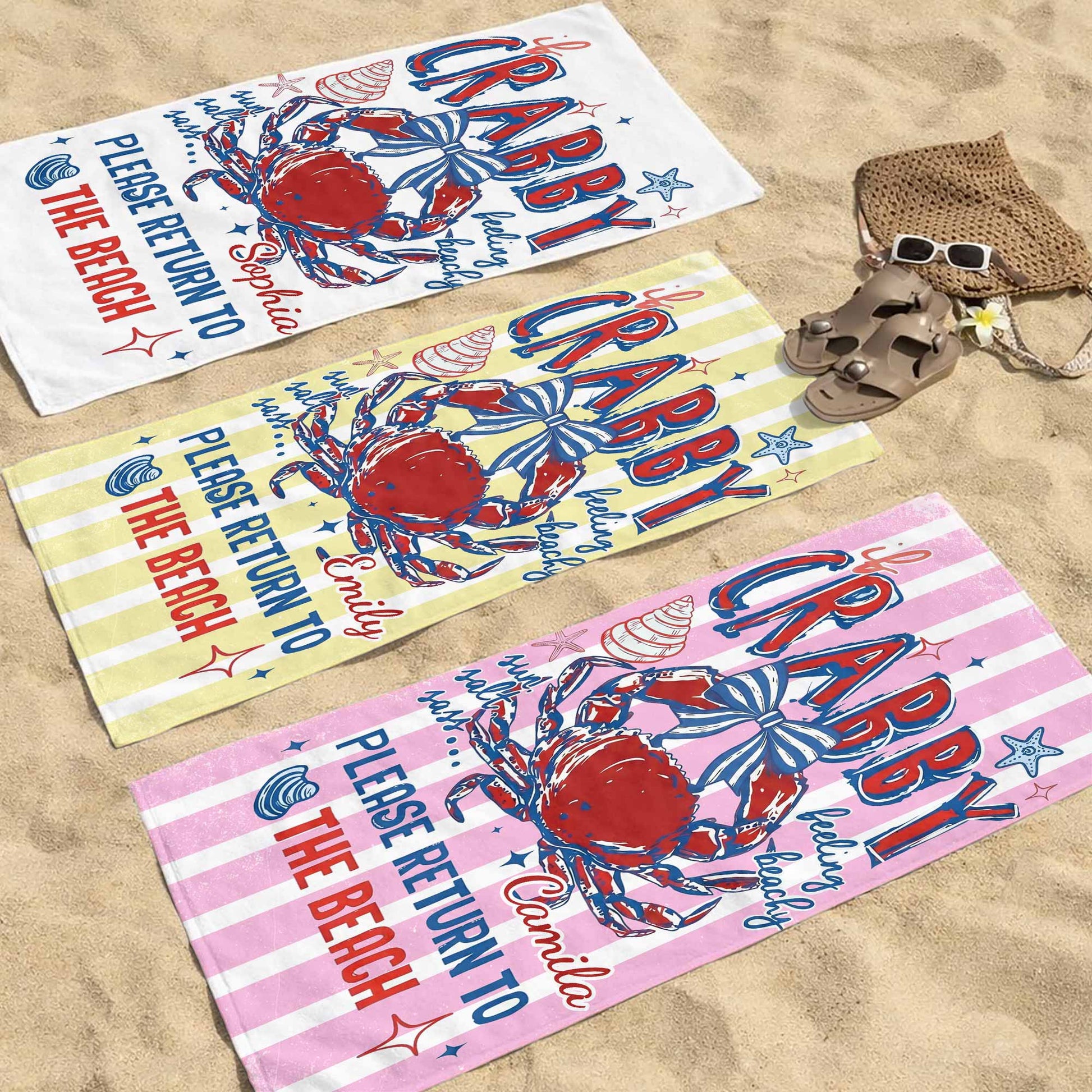 Personalized Microfiber Beach Towel Custom Name Gift for Her Beach Towels GradoCreations