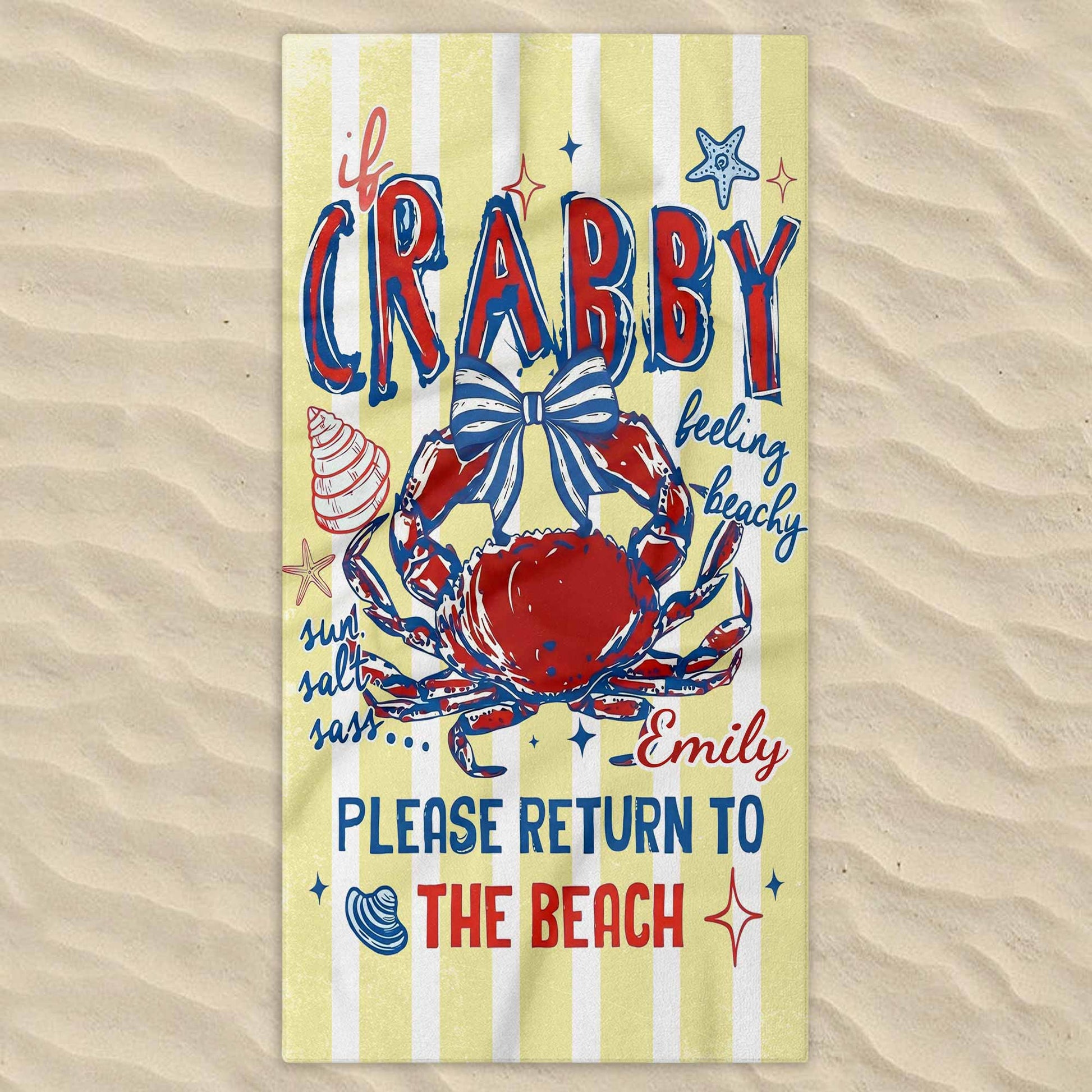 Personalized Microfiber Beach Towel Custom Name Gift for Her Beach Towels GradoCreations