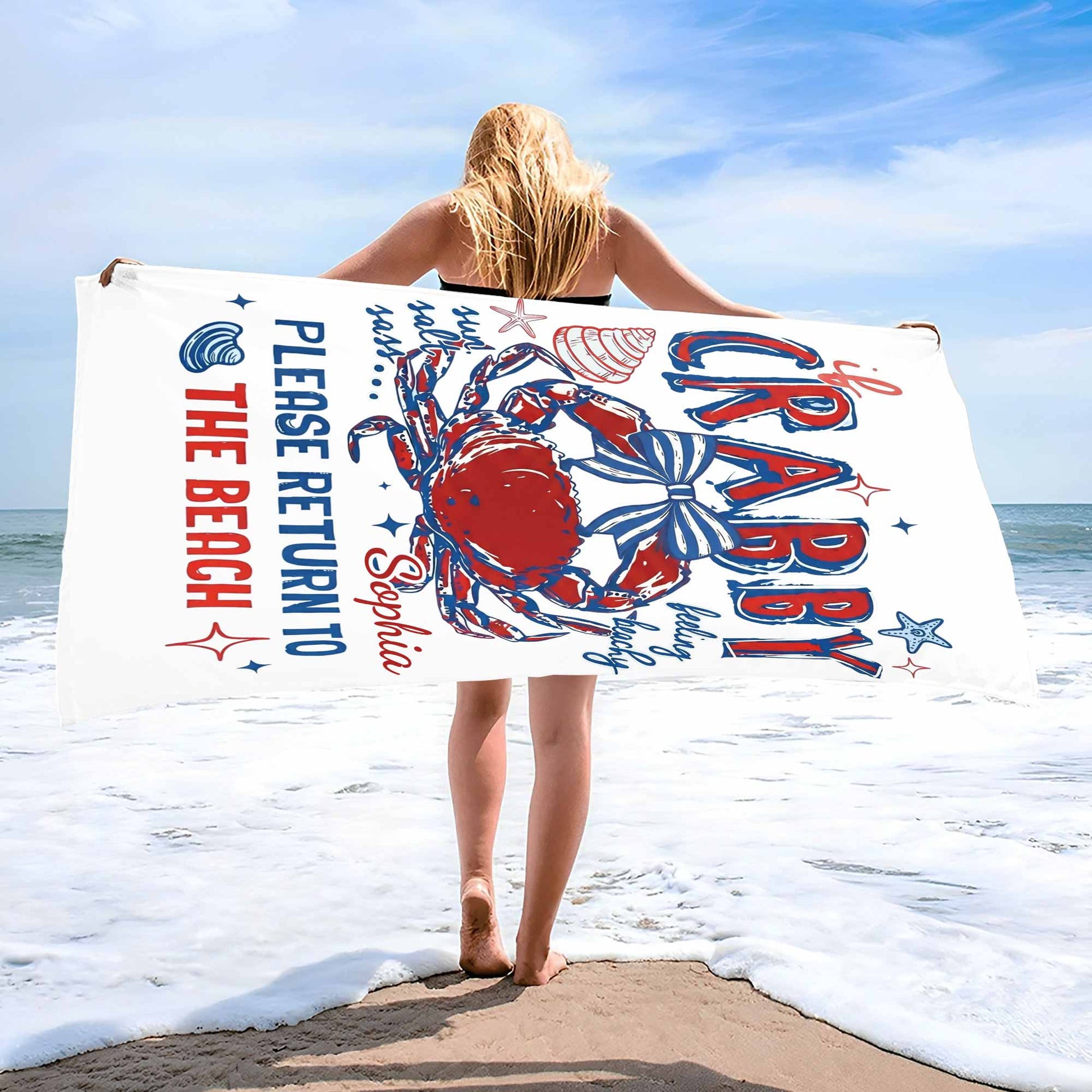 Personalized Microfiber Beach Towel Custom Name Gift for Her Beach Towels GradoCreations