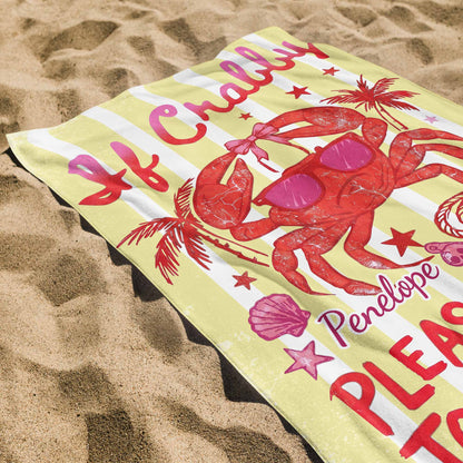 Personalized Microfiber Beach Towel Custom Crab Design Gift Beach Towels GradoCreations