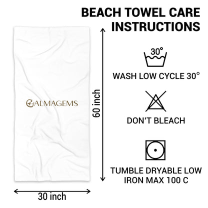 Personalized Microfiber Beach Towel Custom Name Fireworks Gift Beach Towels GradoCreations