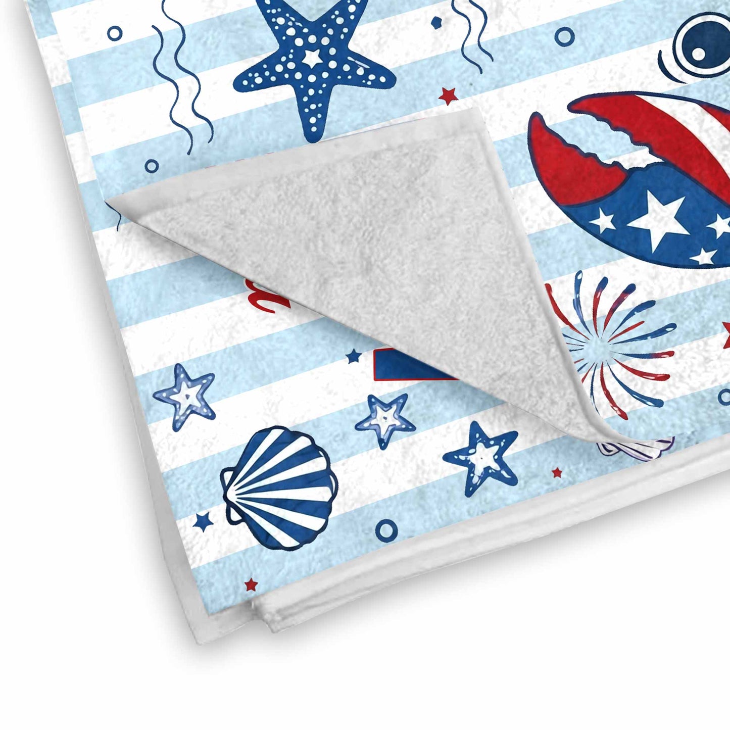 Personalized Crab Beach Towel Custom Name Patriotic Gift Beach Towels GradoCreations