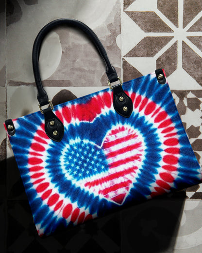 AMERICAN FLAG HEART LEATHER HANDBAG - TYPQ1304263