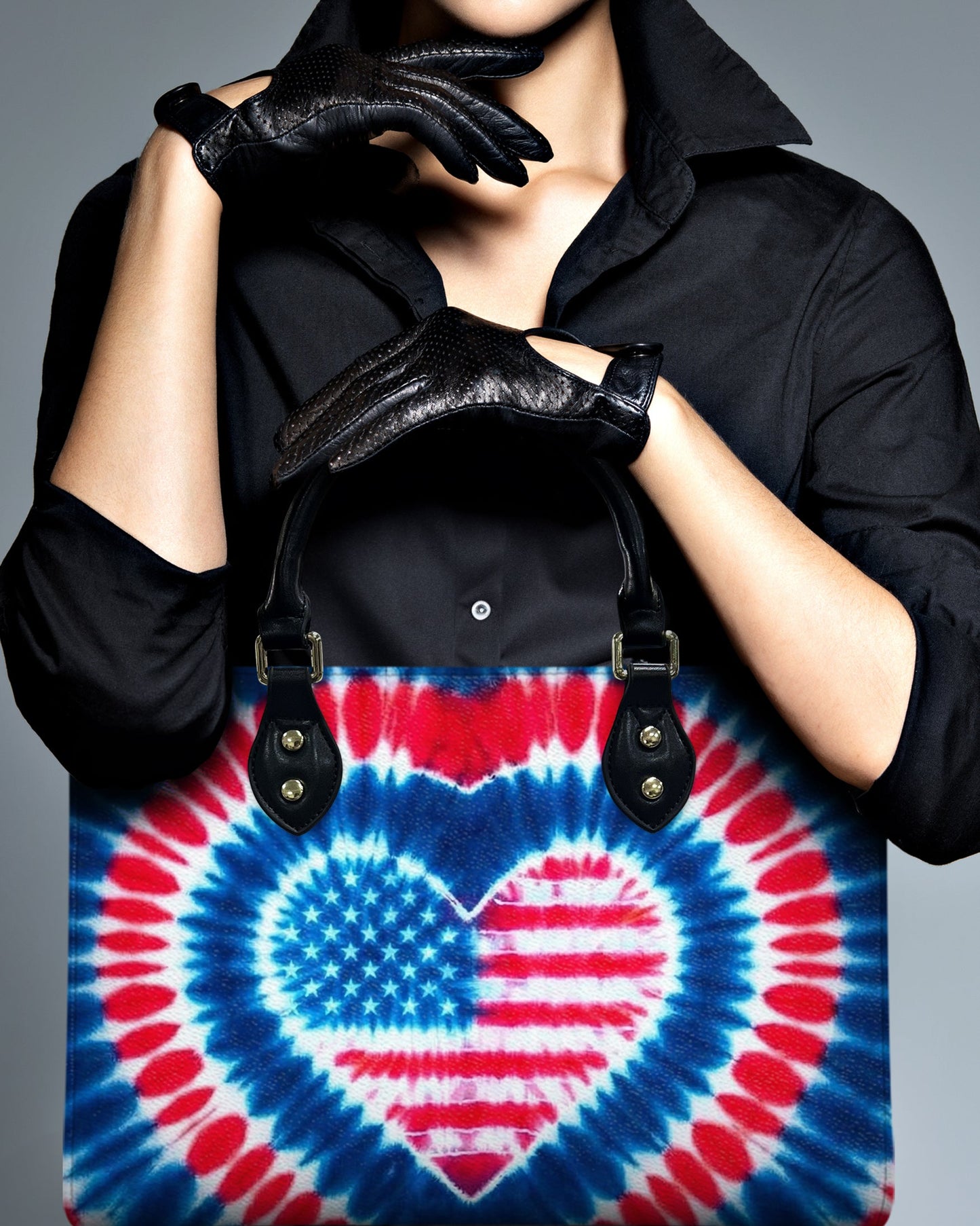 AMERICAN FLAG HEART LEATHER HANDBAG - TYPQ1304263